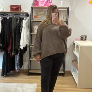 Pull oversize Alba Marron clair