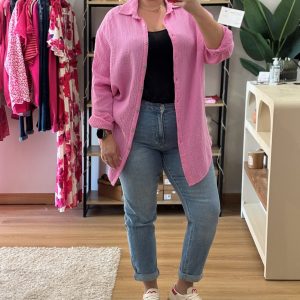 Jeans Mom Teddy Bleu clair