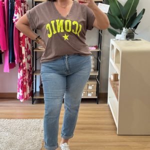 TEE shirt Iconic Marron délavé