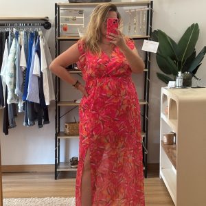 Robe longue Alexia Fuchsia Curvy
