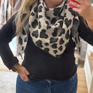 Echarpe Camille Léopard Beige