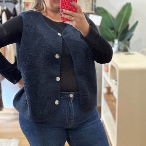 Gilet sans manches Mina Bleu marine Curvy