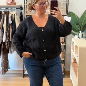 Cardigan Brett Noir curvy